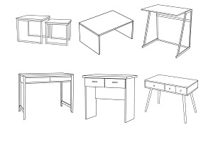 Desk Table Furniture Set 1 Procreate