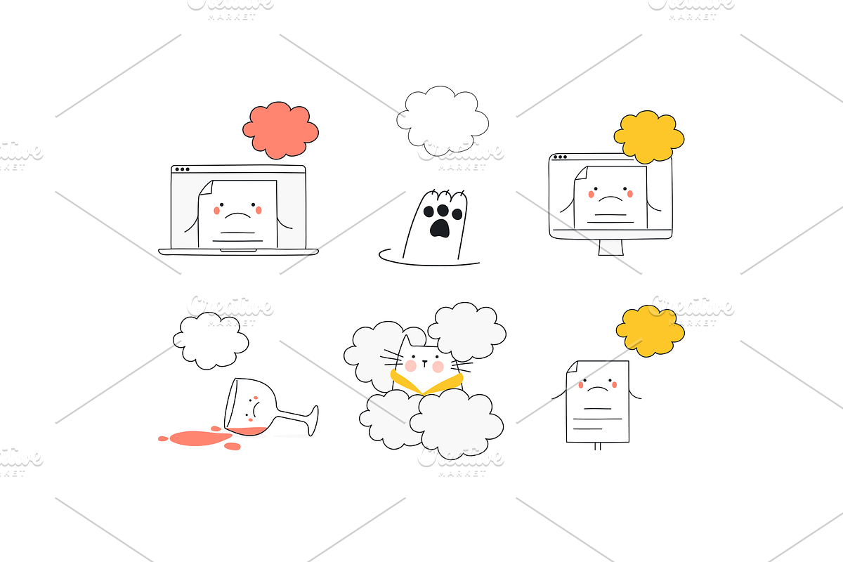 24 Cute 404 Illustrations. Chaos Cat, an Empty State Illustration by BadBrother (Photo 13 of 14)