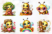 Peeking valentine bee clipart, an Illustration by RobertsArt (Thumbnail 3 of 7)