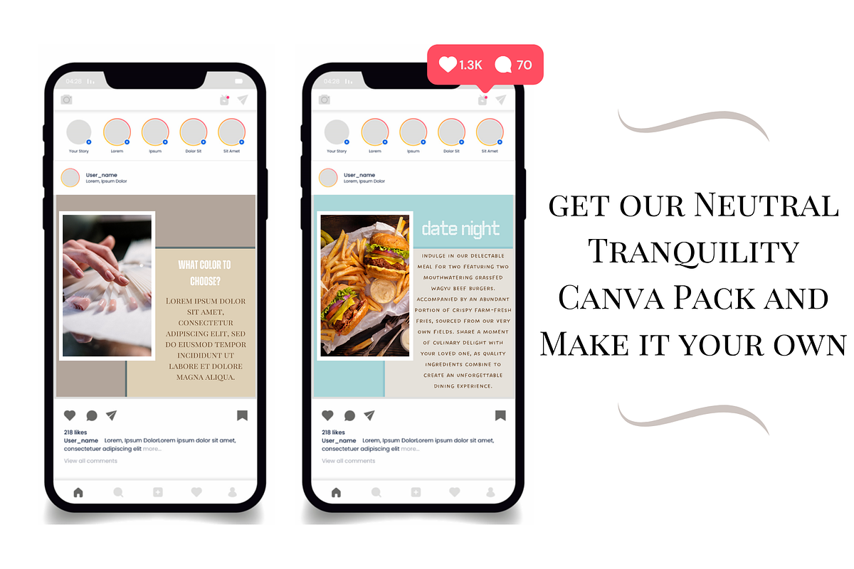 Neutral Tranquility Canva Pack, a Social Media Template by Contento BH (Photo 3 of 4)