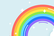 Kids Style Rainbow With Clouds, a Decorative Illustration by Black White Mouse Design (Thumbnail 2 of 3)