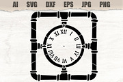 Stencil Clockin a frame of pipes, a Technology Illustration by MARYCRAFTIRIA (Thumbnail 1 of 3)