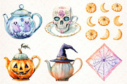 Pastel Halloween Tea Party Clipart, an Illustration by Pixels.Craft (Thumbnail 2 of 7)