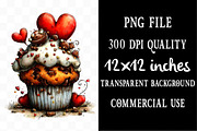 Whimsical Valentine Cupcake Clipart, an Illustration by Designking (Thumbnail 4 of 5)