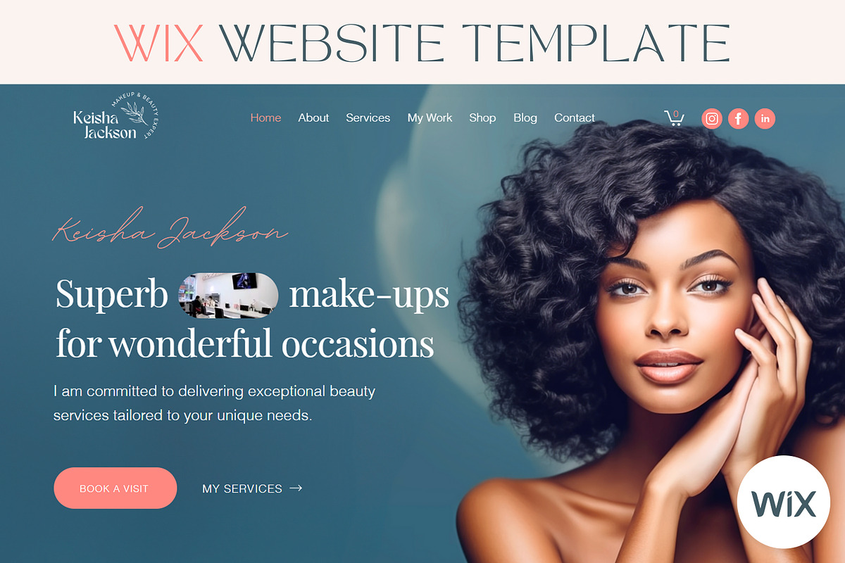 Beauty Wix Template Makeup Website, a Wix Template by vectorocean (Photo 1 of 11)
