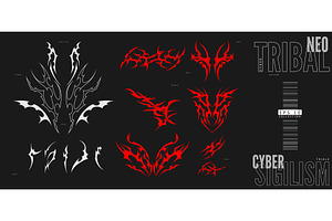 Neo tribal green elements collection, an Object Illustration by Sabelskaya