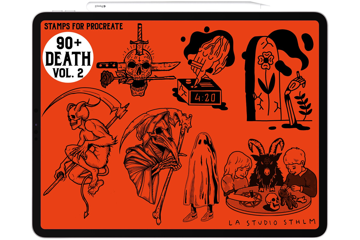 Death Vol. 2 - Procreate Stamp Set, a Brush Add-On by LA Studio Sthlm (Photo 4 of 6)