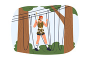 People climbing in rope park set, a Sport Illustration by Good Studio (Thumbnail 21 of 25)