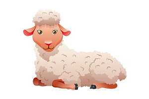 Small cartoon sheep. Lamb flat, an Animal Illustration by the8monkey