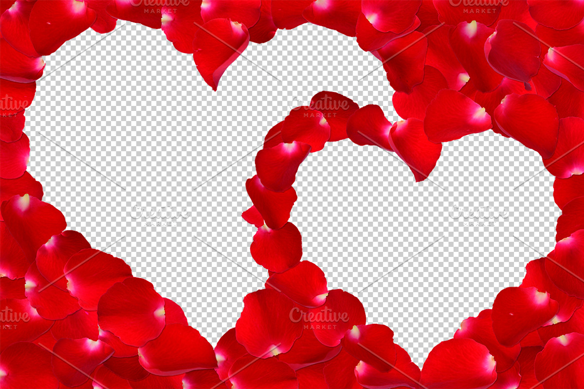 Rose Petals Couple Heart Frame, an Object Graphic by pixelworkz (Photo 2 of 5)