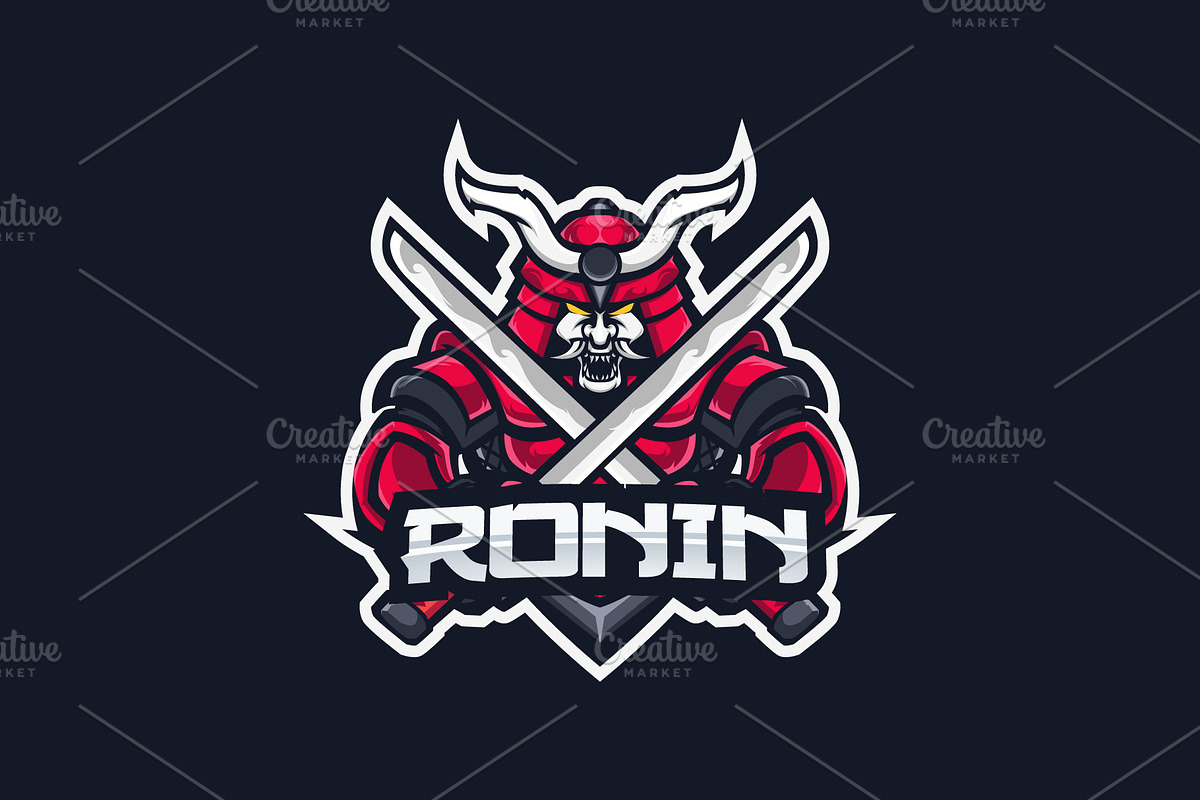 Ronin Skull Mascot Esport Logo, a Branding & Logo Template by prps.std (Photo 2 of 3)
