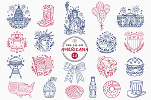 USA Bundle, 4th of July Clipart, an Object Illustration by Pretty Meerkat