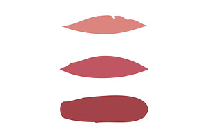 Lipstick swatch trio set showcasing, an Illustration by okskukuruza