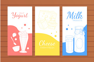 Dairy Products Banners Templates, a Food Illustration by TopVectors