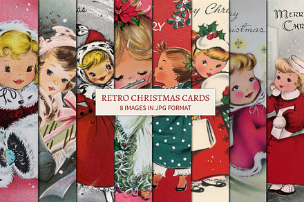 Retro Christmas Cards II, a Seasonal Illustration by Patterns for Dessert
