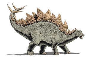 Stegosaurus dinosaurus, comic style