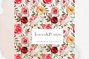 Florals & Pumpkins Fall Clip Art, a Decorative Illustration by whiteheartdesign (Thumbnail 6 of 14)