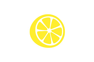 Lemon slice with eight segments in, a Food Illustration by GraphiShop