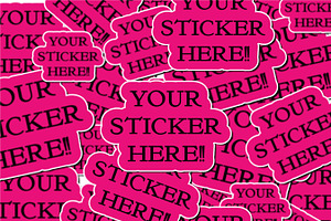 Sticker Pile Mockup | Editable PSD