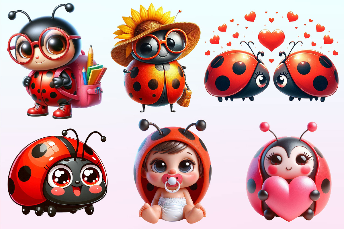 Cute Ladybug Cliparts., a Graphic by CitraGraphics (Photo 4 of 4)