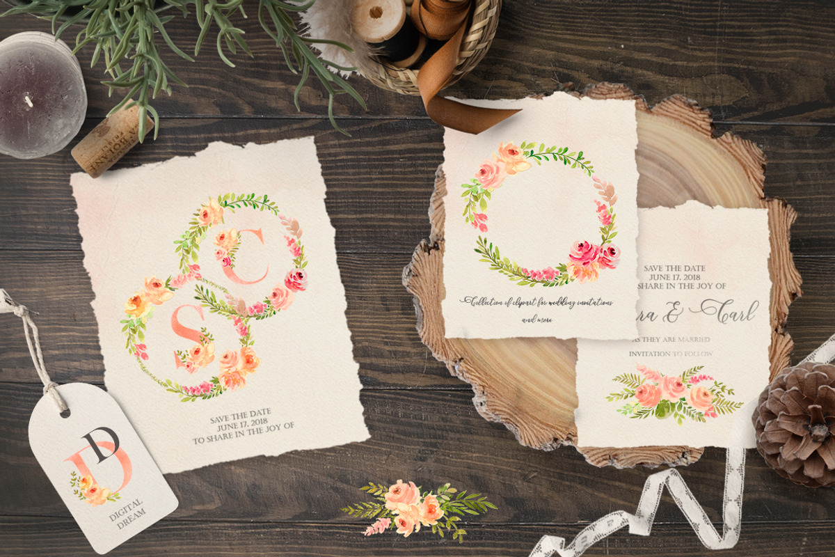 LOVE wedding  floral collection, an Object Graphic by DigitalDream (Photo 5 of 14)