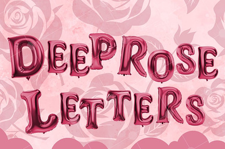Deep rose balloon alphabet clipart
