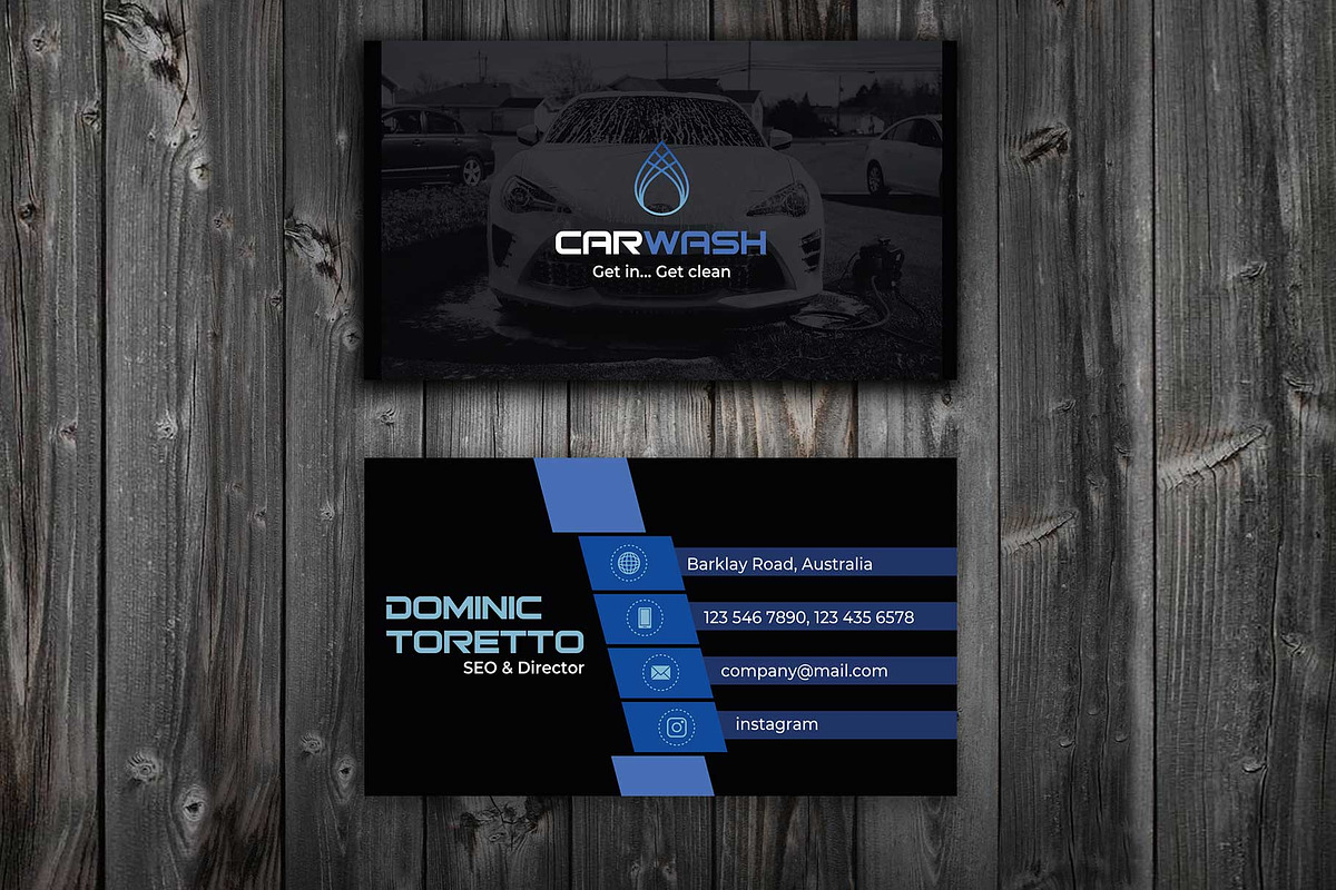 Car Wash Business Card, a Business Card Template by Midgardians (Photo 2 of 2)