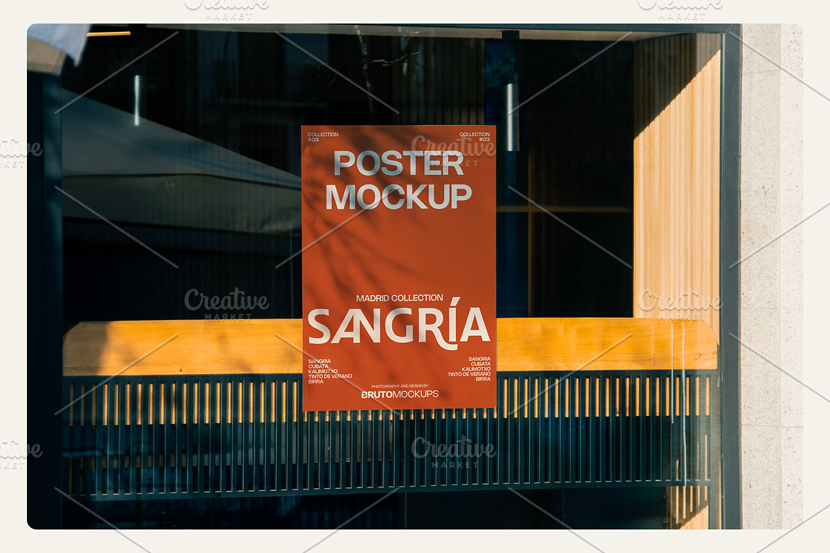 Window Poster Mockup PSD, an Advertising Mockup by Bruto Mockups (Photo 3 of 3)