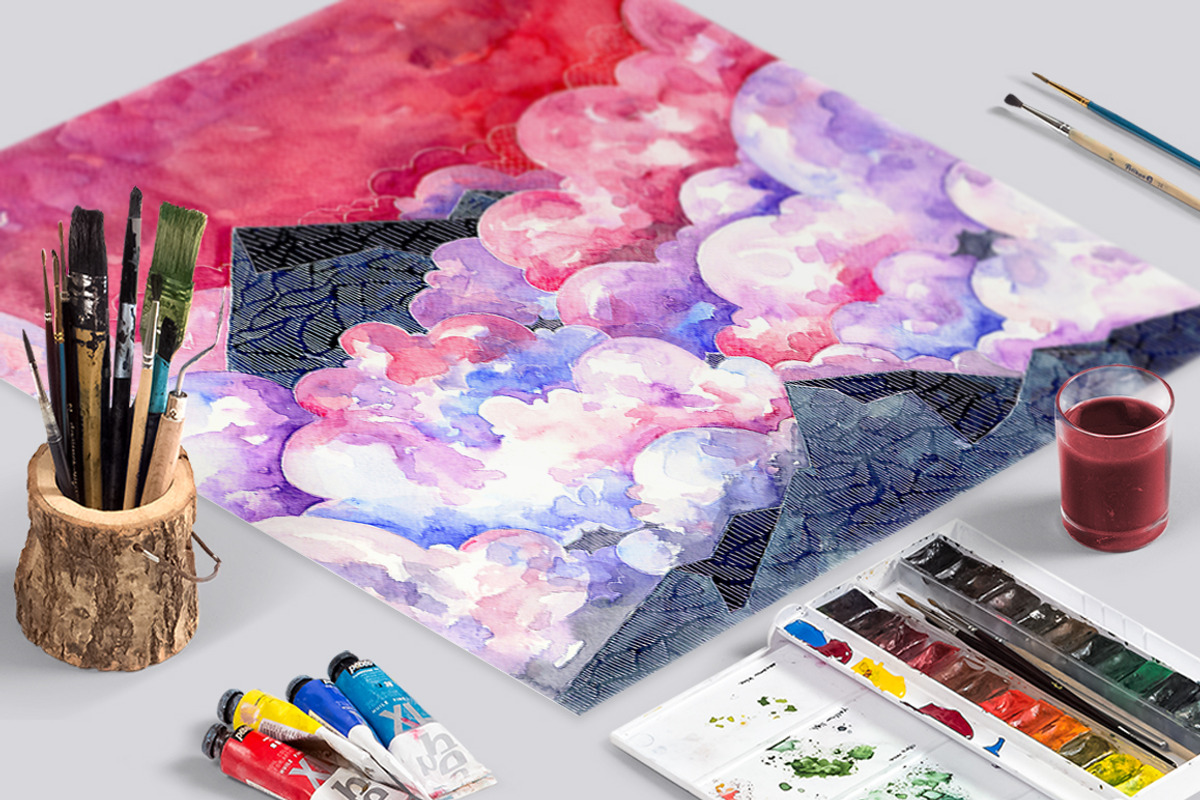 Watercolor Mountains, a Texture Illustration by Librebird (Photo 2 of 3)