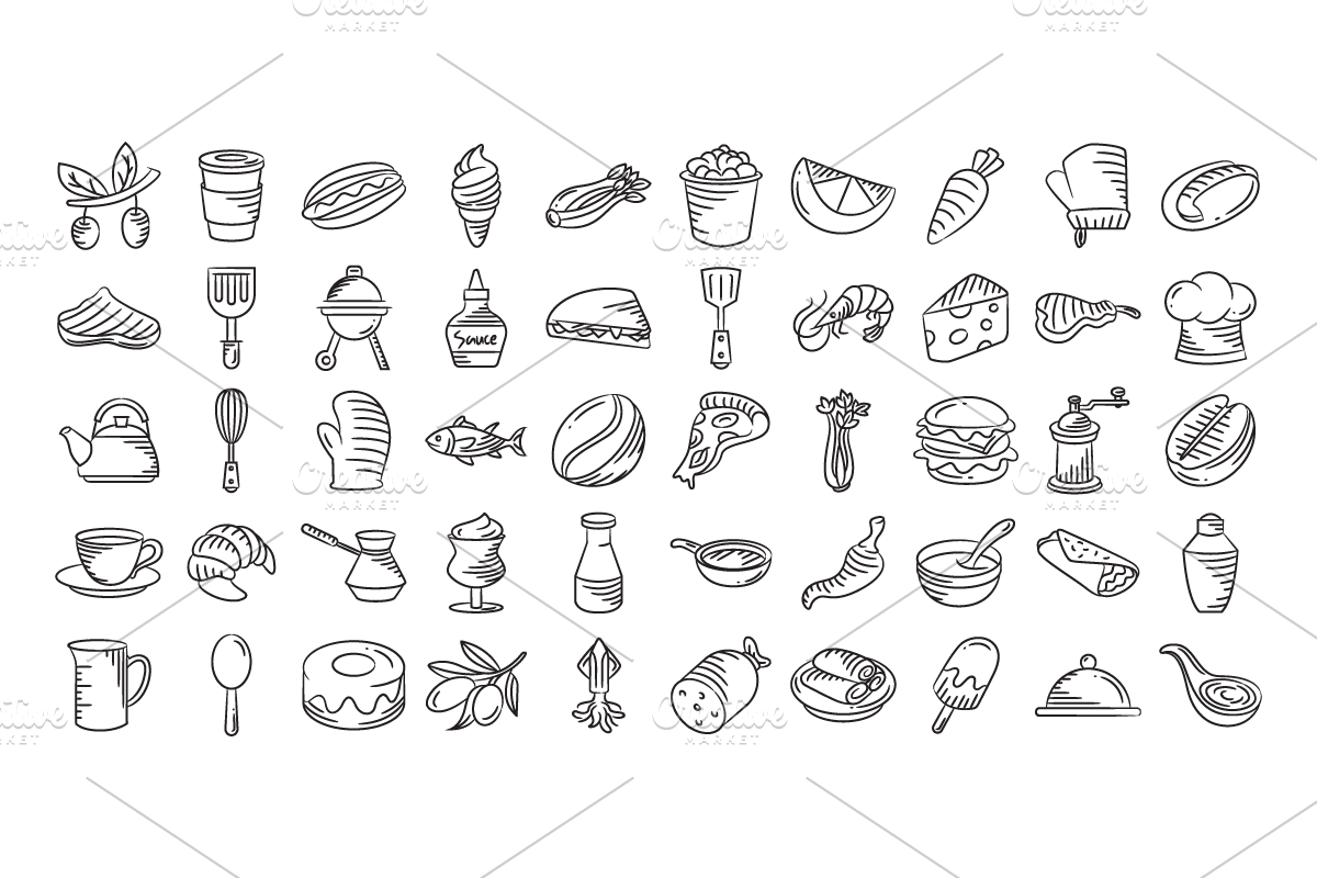 Sketch Food Illustrations Bundle, a Food Illustration by Designfour (Photo 3 of 8)