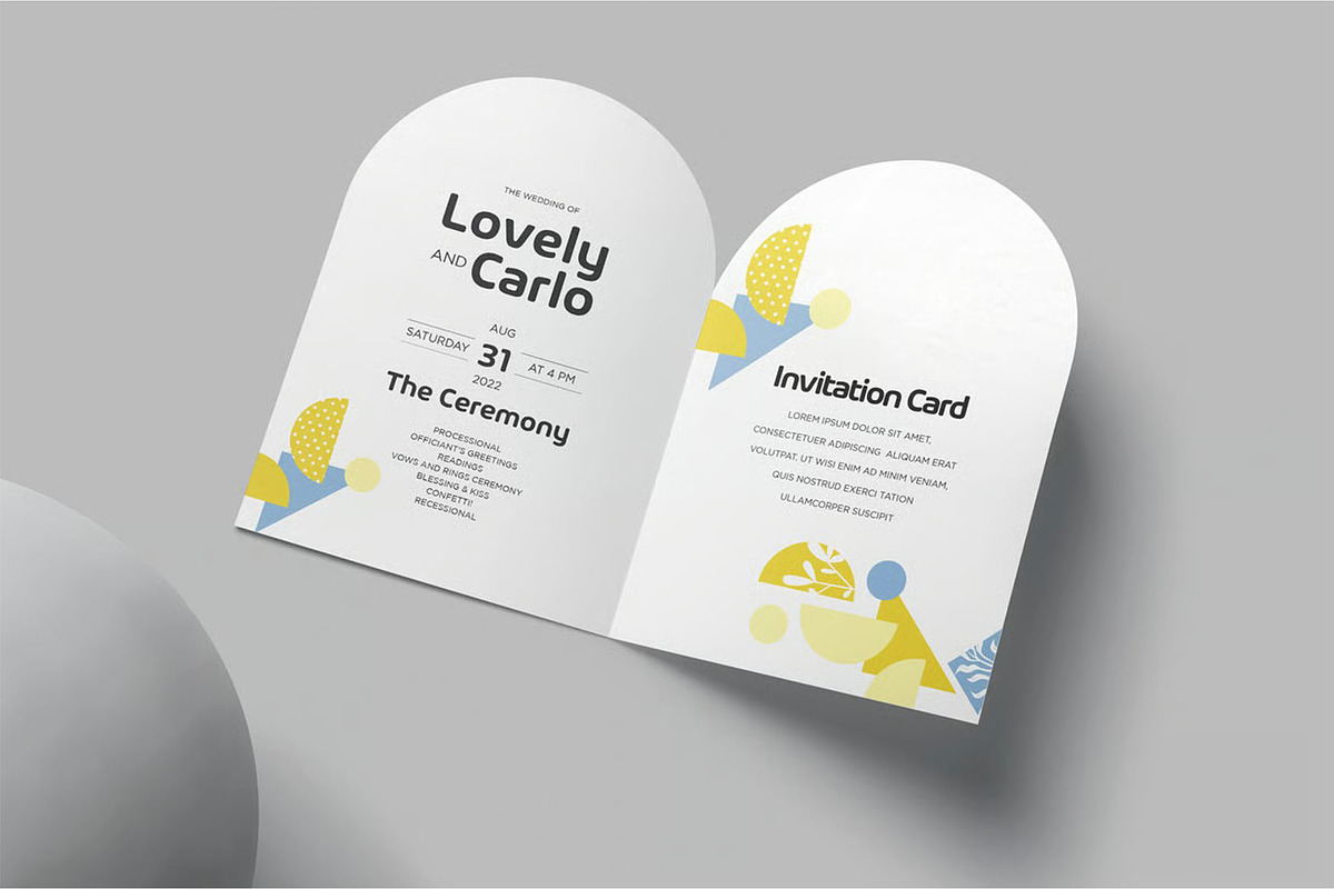 Arch Shaped Invitation Card Mockups, an Advertising Mockup by megostudi0 (Photo 3 of 6)