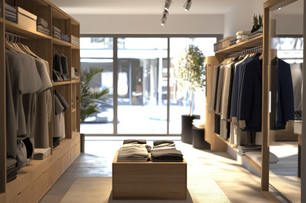 Clothing shop interior with aestheti, a Photo by Iftikhar Alam