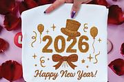 Faux Yarn Happy New Year 2026 PNG, an Illustration by Black Bird Studio (Thumbnail 6 of 8)