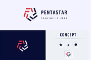 Pentagon Star Logo Template, a Branding & Logo Template by Izalsye (Thumbnail 1 of 5)