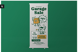 Garage Sale Roll Up Banner Groovy