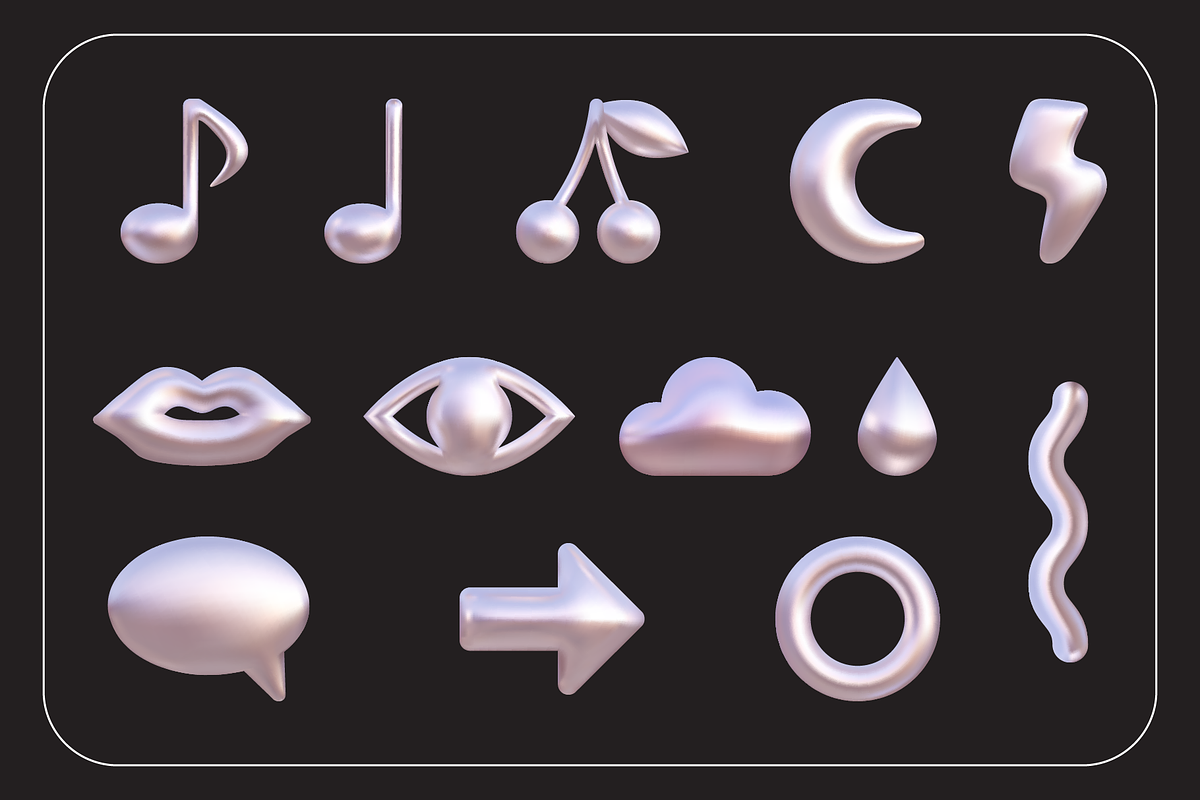 Silver Abstract 3d Shapes, an Object Graphic by Olena (Photo 4 of 5)