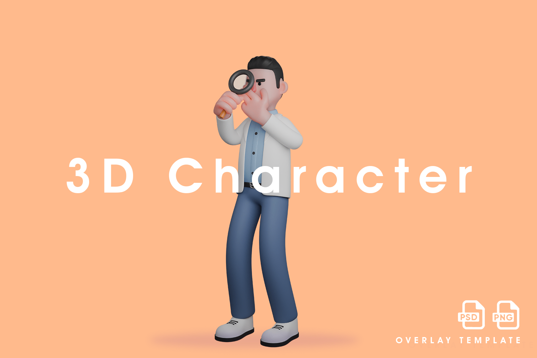 Doctor Using Magnifying Glass, a Person Illustration by overlaytemplates