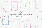 17 Cute Watercolor Frames + Borders, an Object Graphic by Design by Laney (Thumbnail 1 of 11)