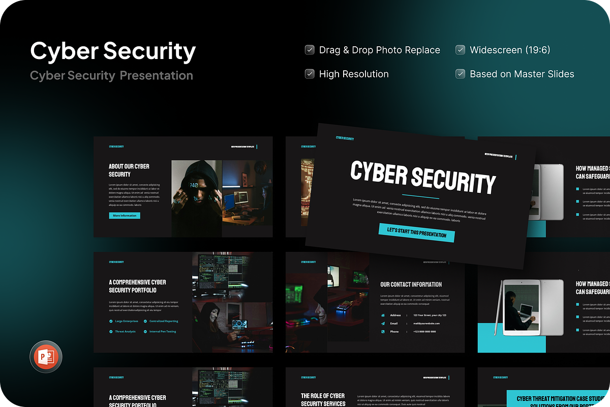 Cyber Security Solutions PowerPoint, a Presentation Template by SquidPixey (Photo 1 of 7)