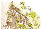 Set of Old Street landscapes, a Texture Illustration by Penndpaper (Thumbnail 9 of 9)
