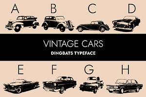 Vintage Cars Dingbats Font