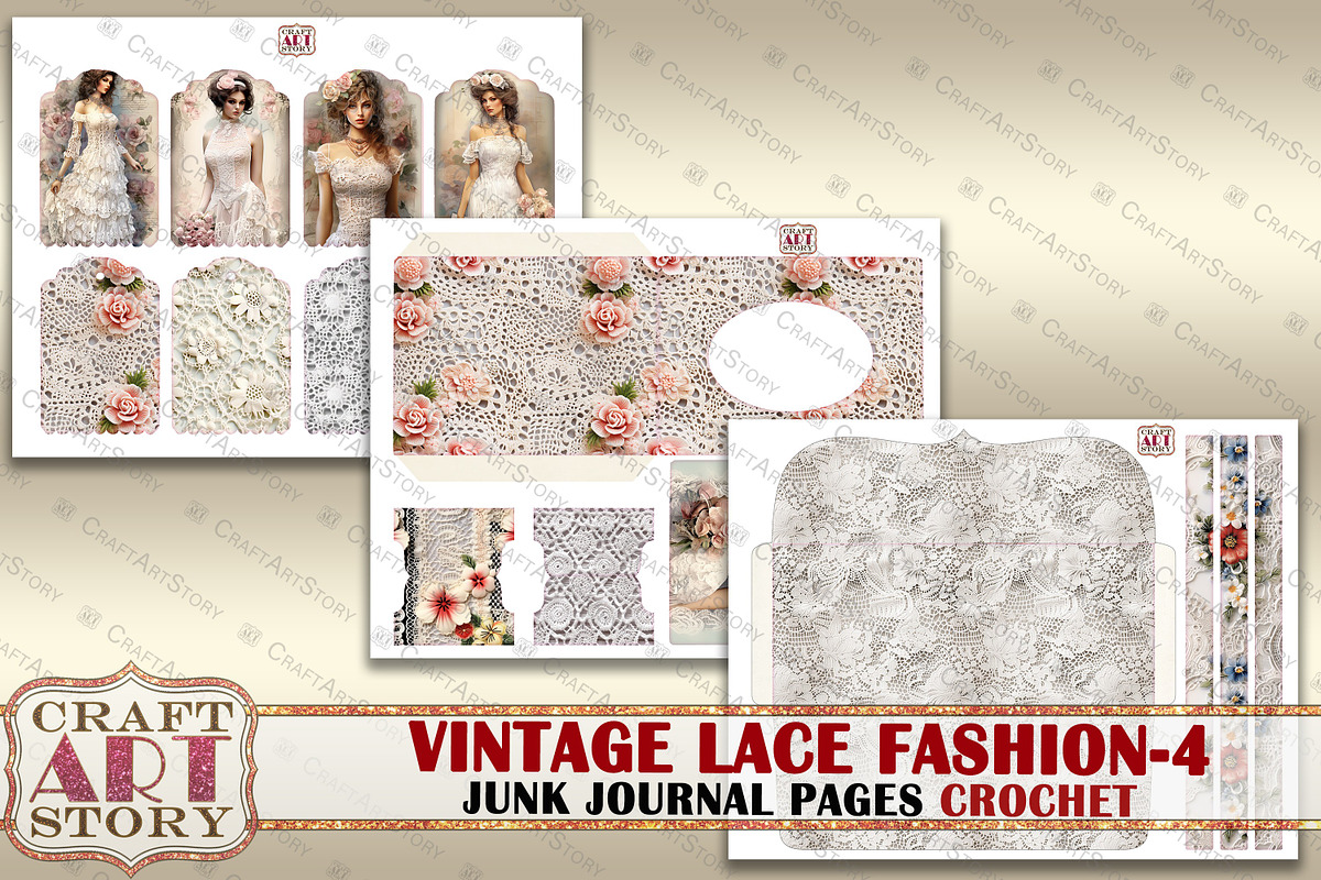Lace fashion Junk Journal Kit part 4, a Person Illustration by CraftArtStory (Photo 5 of 6)
