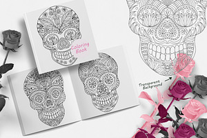 Skulls With Folk Floral Ornaments