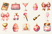 Pink Happy New Year Clipart, an Illustration by DreamCafeArt (Thumbnail 4 of 8)