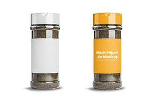 Spice Jar with Black Pepper Mockup, a Product Mockup by Designbuys