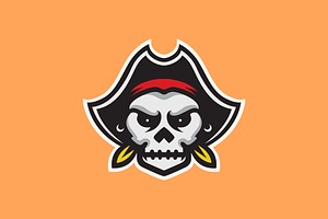 skull pirate head mascot logo, a Branding & Logo Template by devastd