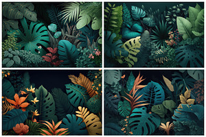 25 Tropical Foliage Backgrounds 6K