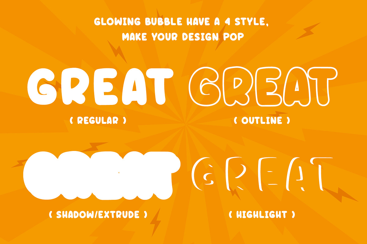 Glowing Bubble - Layered Fonts, a Font by Crump Hand (Photo 4 of 6)