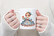 Little Girl Princess Watercolor Clip, a Graphic by designcity5 (Thumbnail 4 of 5)