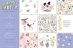 Easter Spring Cute Graphic Set